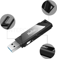 Флеш Диск Netac U336S 128Gb <NT03U336S-128G-30BK>, USB3.0, пластиковая с защитой от записи
