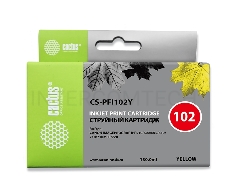 Картридж струйный Cactus CS-PFI102Y желтый (130мл) для Canon IP iPF500/iPF600/iPF700/MFP M40/iPF765/LP17/LP24