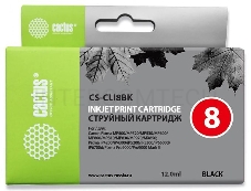 Картридж струйный Cactus CS-CLI8BK черный для Canon MP470 MP500 MP530 MP600 (12ml)