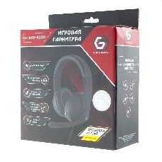 Гарнитура игровая Gembird MHS-G220, код Printbar, черный, soft touch, регулировка громкости, кабель 2м