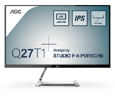 МОНИТОР 27 AOC Q27T1 Silver-Black PORSCHE design (IPS, 2560x1440, 75Hz, 5 ms, 178°/178°, 350 cd/m, 50M:1, +2xHDMI 1.4)