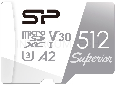 Флеш карта microSDXC 512Gb Class10 Silicon Power SP512GBSTXDA2V20 Superior w/o adapter