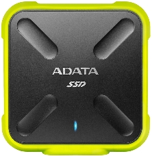 Внешний  твердотельный жесткий диск 3.3 256GB ADATA SD700 External SSD ASD700-256GU31-CYL USB 3.1 Gen 1, 440/440, IOPS 32/19K, MTBF 2M, 3D V-NAND TLC, 256MB, 200TBW, DWPD, IP68, Yellow, RTL