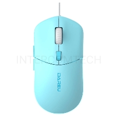 Мышь проводная Dareu LM121 Blue (голубой), DPI 800/1600/2400/6400, подсветка RGB, размер 116x35x60мм, 1,8м