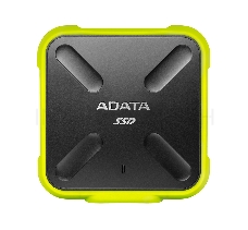 Внешний  твердотельный жесткий диск 3.3 256GB ADATA SD700 External SSD ASD700-256GU31-CYL USB 3.1 Gen 1, 440/440, IOPS 32/19K, MTBF 2M, 3D V-NAND TLC, 256MB, 200TBW, DWPD, IP68, Yellow, RTL