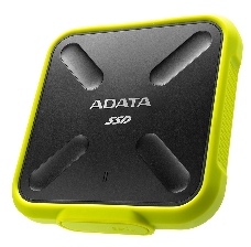 Внешний  твердотельный жесткий диск 3.3 256GB ADATA SD700 External SSD ASD700-256GU31-CYL USB 3.1 Gen 1, 440/440, IOPS 32/19K, MTBF 2M, 3D V-NAND TLC, 256MB, 200TBW, DWPD, IP68, Yellow, RTL
