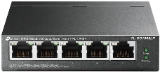 Коммутатор TP-Link 5-Port Gigabit Unmanaged Switch with 4-Port PoE+, metal case, desktop mount, PoE budget 40W.