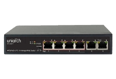 Коммутатор доступа Uniarch SW-2106-P 4х100Mbps PoE(RJ45)+2х100Mbps (RJ45), PoE бюджет макс. до 65 Вт.