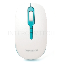 Мышь беспроводная Гарнизон GMW-460-2, бело-бирюзовый, 1000 DPI, 2 кн.+ колесо-кнопка