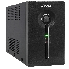 Источник бесперебойного питания CROWN Line Intractive CMU-SP650EURO USB 650VA\360W, корпус металл, 1x12V/7AH, розетки 2*EURO+3*IEC, трансформатор AVR 140-290V, съёмный кабель 1.2 м, порт RJ11/45, порт USB, защита: от перегрузки, от КЗ, от скачков напражен