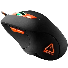 Мышь Wired Gaming Mouse with 6 programmable buttons, Pixart optical sensor, 4 levels of DPI and up to 3200, 5 million times key life, 1.65m Braided USB cable,rubber coating surface and colorful RGB lights, size:130*75*40mm, 140g