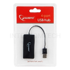 Концентратор USB 2.0 Gembird UHB-U2P4-03, 4 порта, блистер