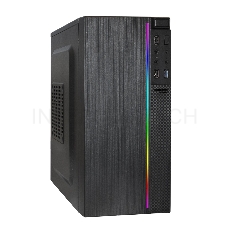 Корпус Minitower ExeGate mEVO-9302-RGB-600W-12 (mATX, БП 600NPX с вент. 12см, 2*USB+1*USB3.0, HD аудио, черный с RGB подсветкой)