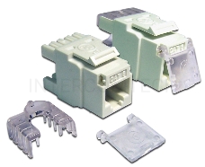 Модуль Keystone, RJ45, кат.6, UTP, 180 градусов, со шторкой, белый