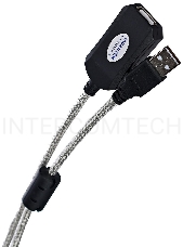 Кабель AM/AF USB2.0 10м Aopen удлинитель активный(с усилителем) USB2.0-repeater, ACU823-10M
