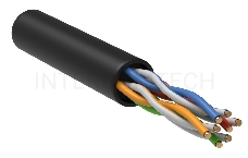 Кабель связи ITK витая пара U/UTP, кат.5E 4х2х24AWG solid, LDPE, 305м, черный