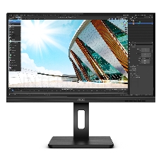 МОНИТОР 27 AOC 27P2C Black с поворотом экрана (IPS, 1920x1080, 75Hz, 4 ms, 178°/178°, 250 cd/m, 50M:1, +HDMI, +DisplayP
