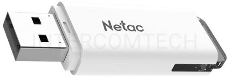 Флеш Диск Netac U185 64Gb <NT03U185N-064G-20WH>, USB2.0, с колпачком, пластиковая белая