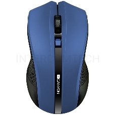 Мышь беспроводная CANYON CNE-CMSW05BL, 2.4Ghz wireless Optical  Mouse with 4 buttons, DPI 800/1200/1600, голубой