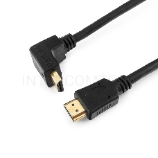 Кабель HDMI Gembird/Cablexpert CC-HDMI490-15, 4.5м, v1.4, 19M/19M, углов. разъем, черный, позол.разъемы, экран, пакет