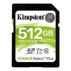 Флеш карта SDXC 512Gb Class10 Kingston SDS2/512GB Canvas Select Plus w/o adapter