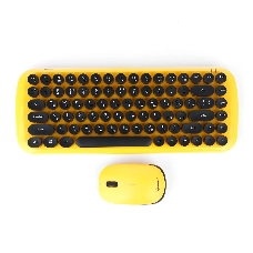 Комплект клавиатура+мышь беспроводные Gembird KBS-9000, 2.4ГГц, жёлт., 78 кл., 1600 DPI, бат.в компл.