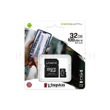 Флеш карта microSDHC 32GB  Class10 Kingston <SDCS2/32GB> Class10 UHS-I Canvas Select up to 100MB/s с адапт.