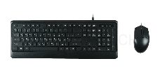 Комплект клавиатура+мышь/ Keyboard/mouse set MK120, USB wired, 104 кл, 1000DPI, 1.8m, black, Foxline