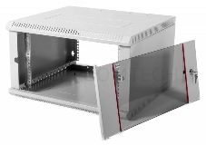 Шкаф телеком. настенный разборный 6U (600х520) дверь стекло (ШРН-Э-6.500) (1 коробка)