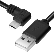 Кабель Greenconnect 0.75m USB 2.0, AM/microB 5pin угловой, черный, 28/28 AWG, экран, армированный, морозостойкий, GCR-UA8AMCB6-BB2S-0.75m