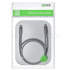 Патч-корд GCR прямой 0.3m UTP кат.6, серый, 24 AWG, ethernet high speed, RJ45, T568B, GCR-52541