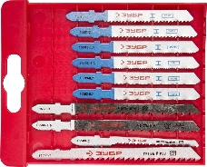 Набор пилок ЗУБР 15586-H10  набор ЭКСПЕРТ по дер. и мет. EU-хвост. пласт.бокс 10шт.