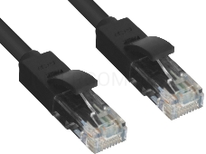 Патч-корд Greenconnect Патч-корд UTP прямой ethernet 2.5m кат.5е,  RJ45, литой, (Черный) (GCR-LNC06-2.5m)