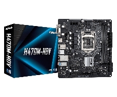 Материнская плата ASRock H470M-HDV LGA1200, H470, 2*DDR4, D-Sub+HDMI+DVI-D, 4xSATA3 6.0, 2xUSB 3.2, 4xUSB 2.0, mATX
