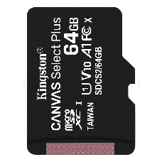 Флеш карта microSDHC 64GB microSDXC Class10 Kingston <SDCS2/64GBSP> Class10 UHS-I Canvas Select up to 100MB/s