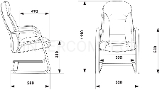 Кресло Бюрократ T-9923WALNUT-AV/BL низкая спинка черный кожа