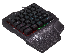 Игровой блок Oklick 701G IRON FIST черный USB for gamer LED (подставка для запястий)