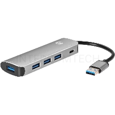 Адаптер концентратор USB 3.1 Type-A --> 4 USB3.0 Alum Shell HUB + PD , VCOM <CU4383A>