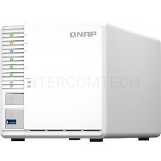 Сетевое хранилище SMB QNAP TS-364-4G NAS 3 HDD, 4-core Intel Celeron N5105/N5095 2.0 up to 2.9 GHz, 4 GB RAM (1x4 GB) up to 16 GB (2x8GB), 2.5 Gigabit Ethernet, 2xUSB 3.2 Gen 2 (10Gbps), 1xUSB 3.2 Gen 1, 2xM.2 PCIe Gen 3 x2 slots