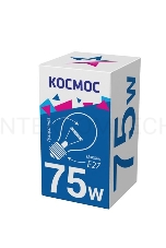 Лампа накаливания A50/A55 75Вт E27 220-240В прозр. КОСМОС LKsmSt55CL75E27v2