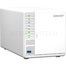 Сетевое хранилище SMB QNAP TS-364-4G NAS 3 HDD, 4-core Intel Celeron N5105/N5095 2.0 up to 2.9 GHz, 4 GB RAM (1x4 GB) up to 16 GB (2x8GB), 2.5 Gigabit Ethernet, 2xUSB 3.2 Gen 2 (10Gbps), 1xUSB 3.2 Gen 1, 2xM.2 PCIe Gen 3 x2 slots