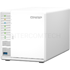 Сетевое хранилище SMB QNAP TS-364-4G NAS 3 HDD, 4-core Intel Celeron N5105/N5095 2.0 up to 2.9 GHz, 4 GB RAM (1x4 GB) up to 16 GB (2x8GB), 2.5 Gigabit Ethernet, 2xUSB 3.2 Gen 2 (10Gbps), 1xUSB 3.2 Gen 1, 2xM.2 PCIe Gen 3 x2 slots