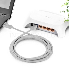 Патч-корд Greenconnect PROF категории 7 ethernet  0.3m F/FTP,  RJ45, CU, 28 AWG, литой, пряGreenconnect Патч-корд прямой 2.5m, UTP кат.5e, серый, позолоченные контакты, 24 AWG, литой, GCR-51080 ethernet high speed 1 Гбит/с, RJ45, T568B  Greenconnect Патч-