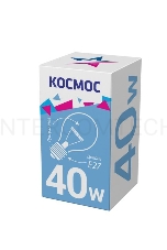 Лампа накаливания A50/A55 40Вт E27 220-240В прозр. КОСМОС LKsmSt55CL40E27v2