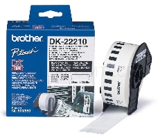 Бумажная клеящаяся лента Brother DK22210 (белая, ширина 29 мм x 30.48 м)