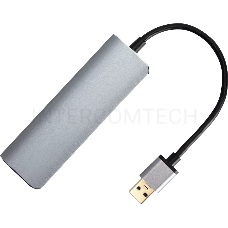 Адаптер концентратор USB 3.1 Type-A --> 4 USB3.0 Alum Shell HUB + PD , VCOM <CU4383A>