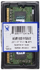 Модуль памяти Kingston SO-DIMM DDR3 2Gb 1600MHz Kingston KVR16S11S6/2 RTL PC3-12800 CL11  204-pin 1.5В