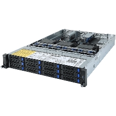 Платформа Gigabyte R282-Z93, Dual AMD EPYC 7002 series, Supports up to 3 x double slot GPU cards, 32 x DIMMs, 2 x 1Gb/s LAN, 12 x 3.5