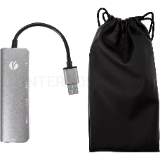 Адаптер концентратор USB 3.1 Type-A --> 4 USB3.0 Alum Shell HUB + PD , VCOM <CU4383A>