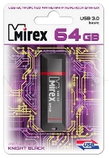 Флеш накопитель 64GB Mirex Knight, USB 3.0, Черный